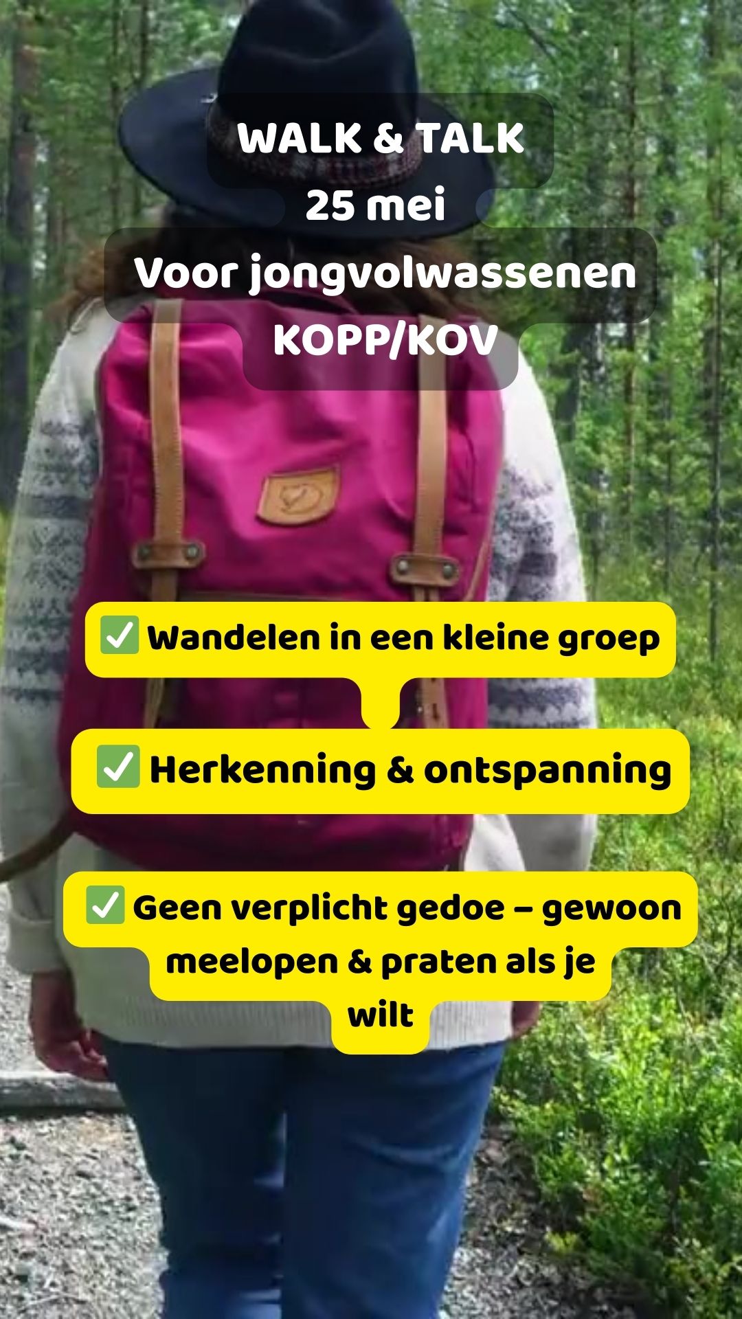 Young walk : wandeling voor Jongvolwassenen naasten – 25 mei